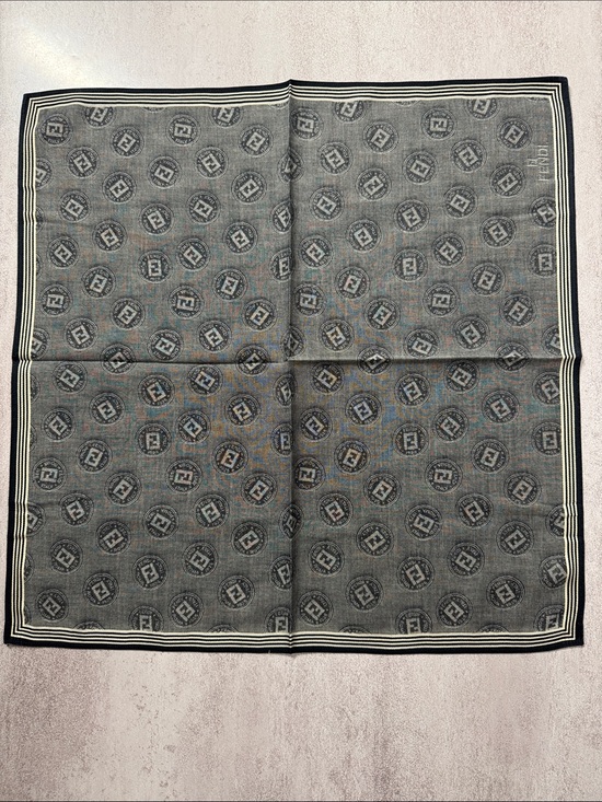 Fendi Other - Fendi Black and White FF Circle Monogram Pocket Square cotton